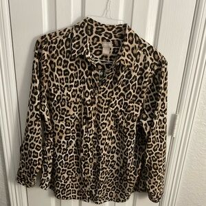 Chico's Leopard Print Button-Up Shirt